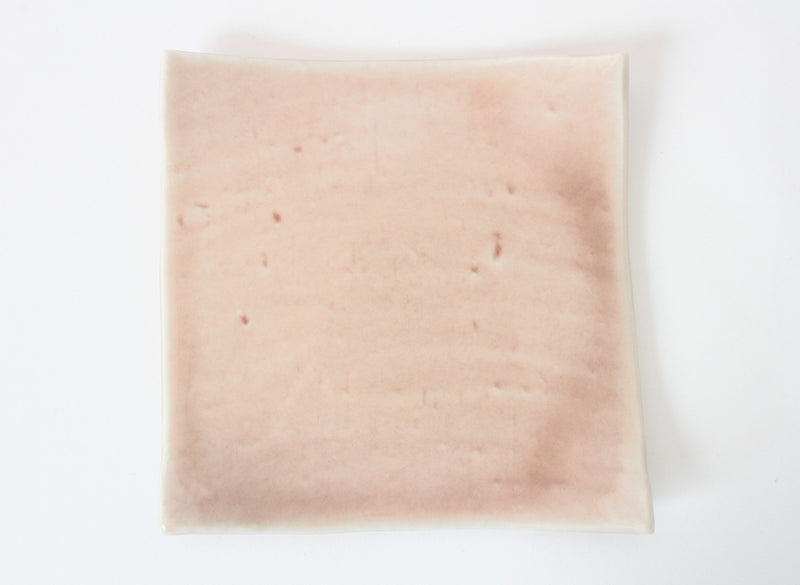 Mino ware Japanese Ceramics Square Plate (5.9 inch) Pink Beige made in Japan