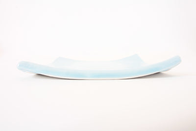 Mino ware Japanese Ceramics Square Plate (5.9inch) Aquamarine Blue made in Japan