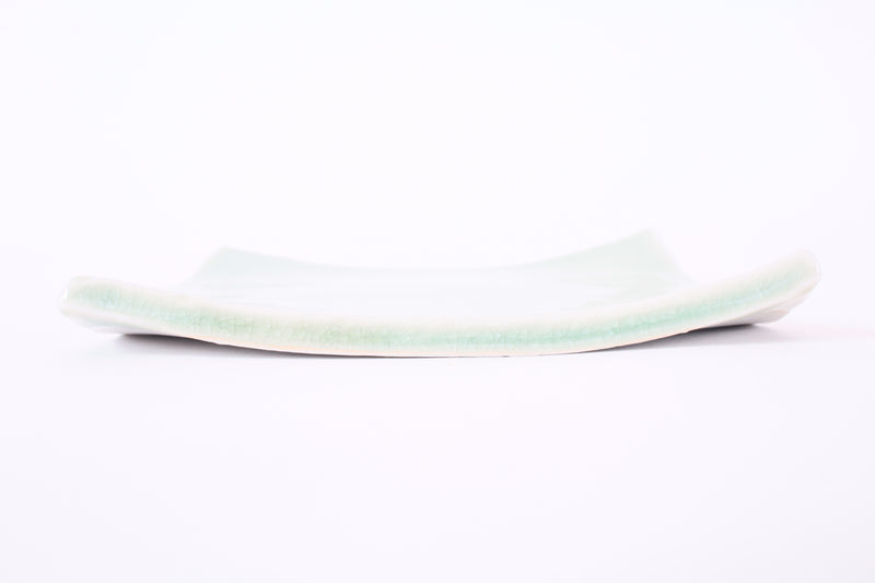 Mino ware Japanese Ceramics Square Plate (5.9inch) Tea Green Color made in Japan