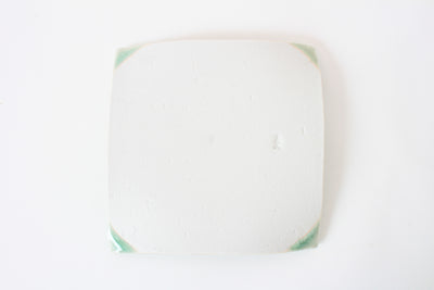 Mino ware Japanese Ceramics Square Plate (5.9inch) Tea Green Color made in Japan