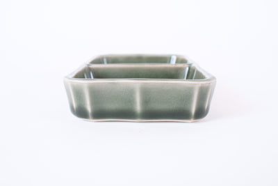Mino ware Japanese Ceramics Two Section Plate Matcha Green made in Japan (M)
