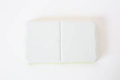 Mino ware Japanese Ceramics Two Section Plate Pastel green Color (L)