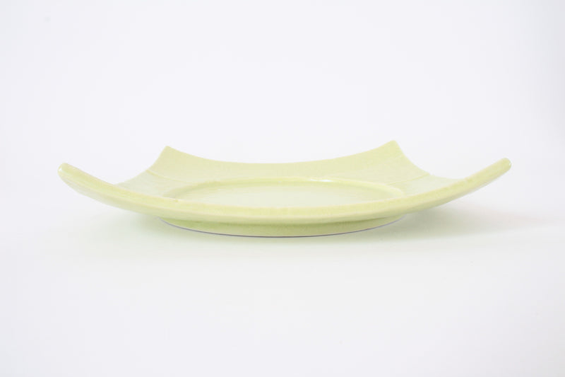 Mino ware Japanese Ceramics Square Plate (9.1 inch) Pistachio Green Color