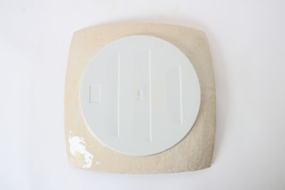 Mino ware Japanese Ceramics Square Plate (9.1 inch) Circular Arc Beige