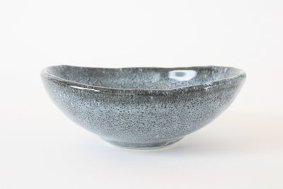Mino ware Japanese Ceramics Small Round Bowl Crackle Pattern Blue Gray in Japan