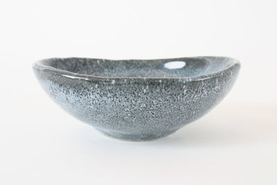 Mino ware Japanese Ceramics Small Round Bowl Crackle Pattern Blue Gray in Japan