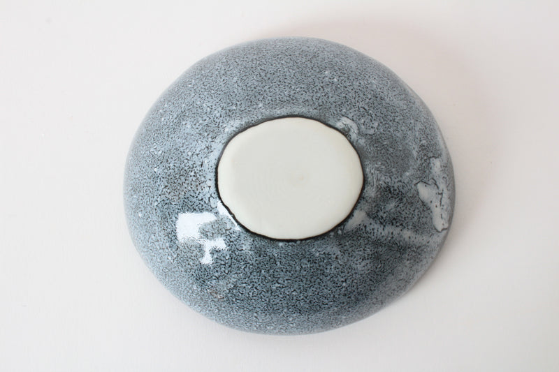 Mino ware Japanese Ceramics Small Round Bowl Crackle Pattern Blue Gray in Japan