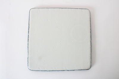 Mino ware Japanese Ceramics Square Plate (8.3 inch) Crackle Pattern Blue Gray