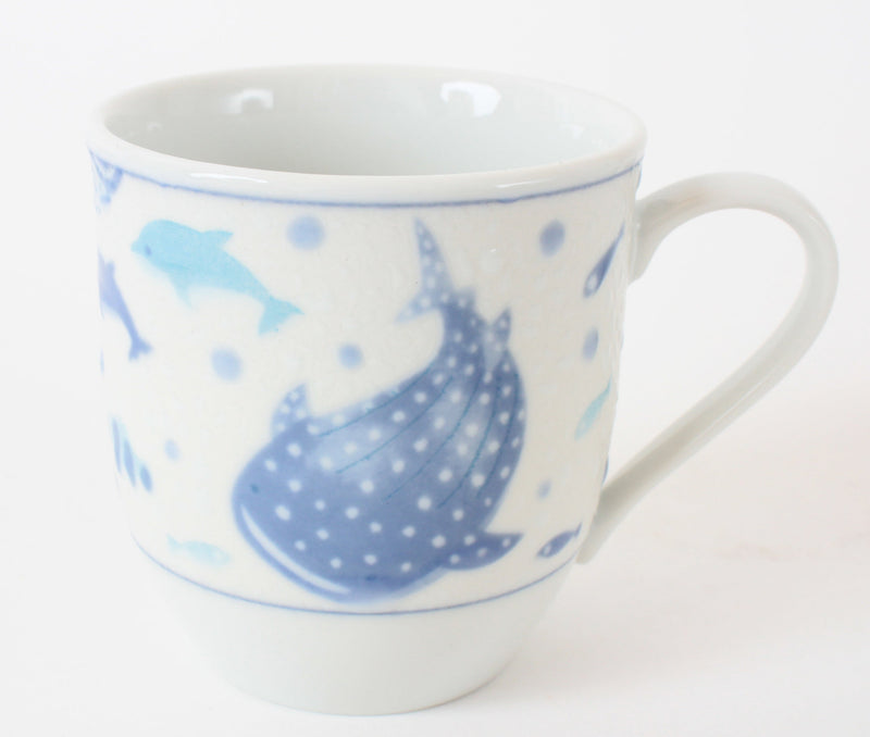Mino ware Japanese Ceramics Mugcup Whale Shark Glitter Finish made in Japan