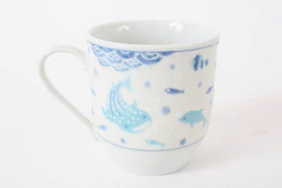 Mino ware Japanese Ceramics Mugcup Whale Shark Glitter Finish made in Japan