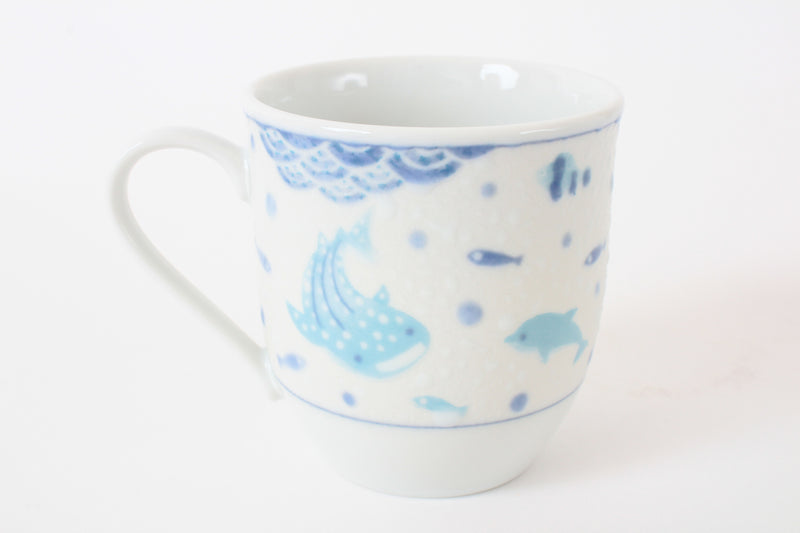 Mino ware Japanese Ceramics Mugcup Whale Shark Glitter Finish made in Japan