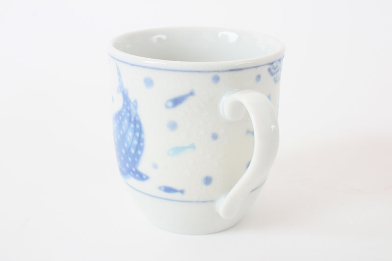 Mino ware Japanese Ceramics Mugcup Whale Shark Glitter Finish made in Japan