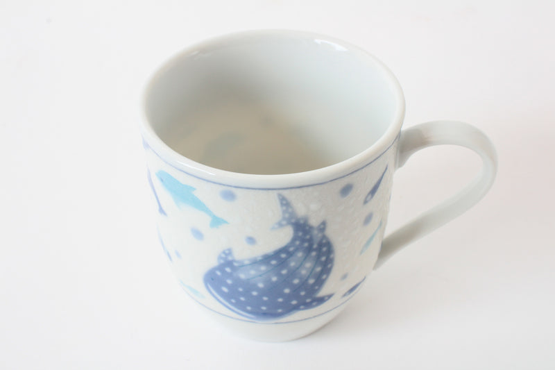 Mino ware Japanese Ceramics Mugcup Whale Shark Glitter Finish made in Japan