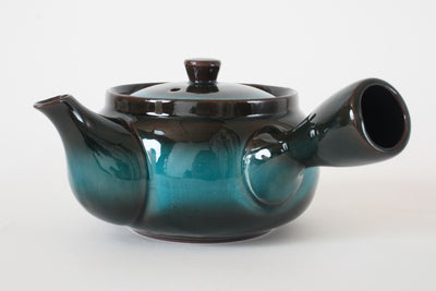 Mino ware Japanese Pottery Teapot Kyusu Aurora Ever Green with Infuser made in Japan