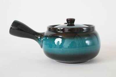 Mino ware Japanese Pottery Teapot Kyusu Aurora Ever Green with Infuser made in Japan