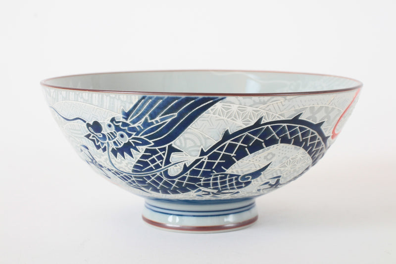 Mino ware Japanese Ceramics Rice Bowl Dragon silver made in Japan