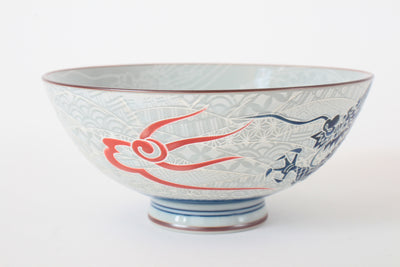 Mino ware Japanese Ceramics Rice Bowl Dragon silver made in Japan