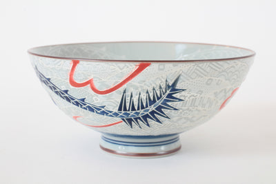 Mino ware Japanese Ceramics Rice Bowl Dragon silver made in Japan