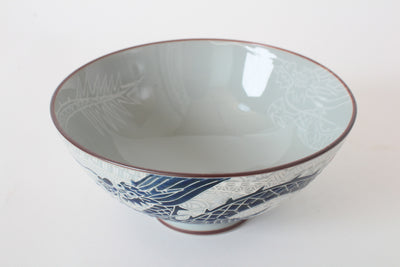 Mino ware Japanese Ceramics Rice Bowl Dragon silver made in Japan