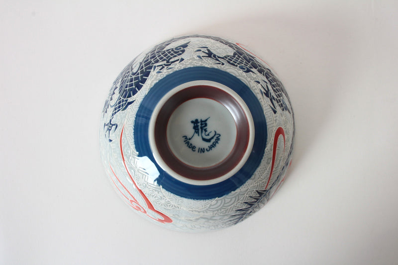 Mino ware Japanese Ceramics Rice Bowl Dragon silver made in Japan
