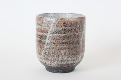 Mino ware Japanese Sushi Yunomi Chawan Tea Cup Brushed Brown on White