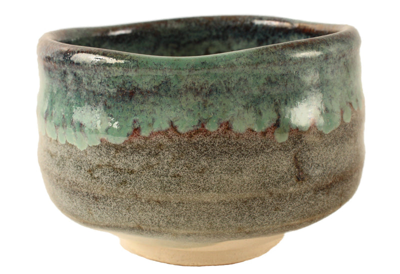 Mino ware Japanese Pottery Tea Ceremony Matcha Bowl Seashore Blue & Gray & Brown