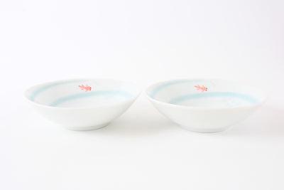 Mino ware Japan Ceramics Goldfish DeepPlate Set of Two