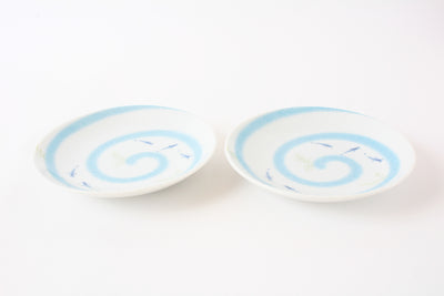 Mino ware Japan Ceramics Ricefish Plate Set of Two