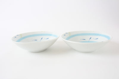 Mino ware Japan Ceramics Ricefish DeepPlate Set of Two