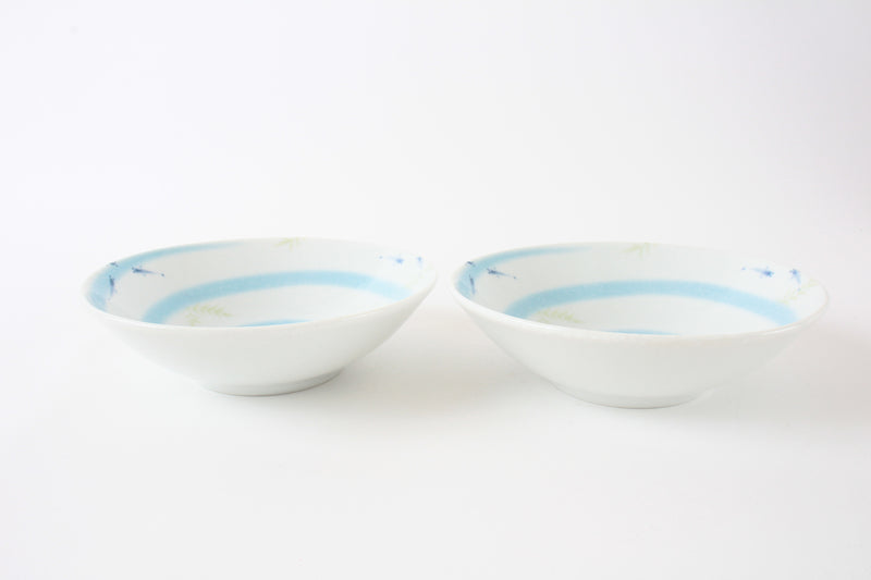 Mino ware Japan Ceramics Ricefish DeepPlate Set of Two