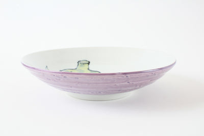 Mino ware Japanese Ceramics Pasta Plate Eggplant Purple Set of Two made in Japan