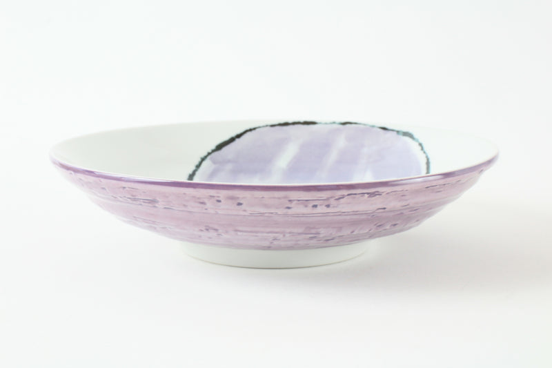 Mino ware Japanese Ceramics Pasta Plate Eggplant Purple Set of Two made in Japan