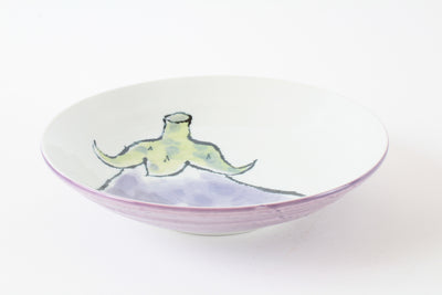 Mino ware Japanese Ceramics Pasta Plate Eggplant Purple Set of Two made in Japan