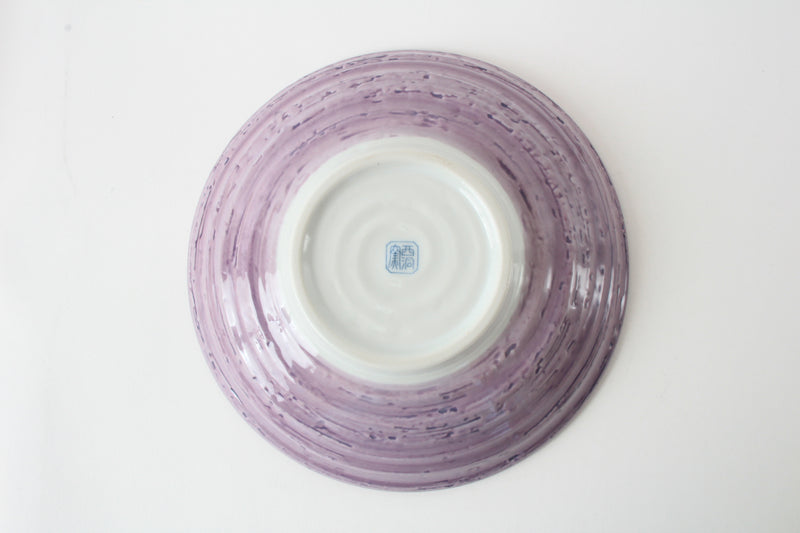 Mino ware Japanese Ceramics Pasta Plate Eggplant Purple Set of Two made in Japan