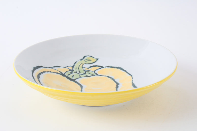 Mino ware Japanese Ceramics Pasta Plate Yellow Bell Pepper Set of Two made in Japan