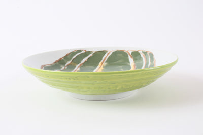 Mino ware Japanese Ceramics Pasta Plate Pumpkin Green Set of Two made in Japan