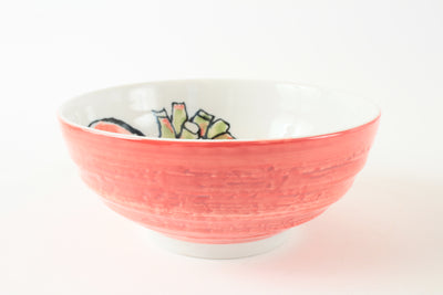 Mino Ware Japanese Ceramic Ramen Bowl with Turnip Design, Made in Japan