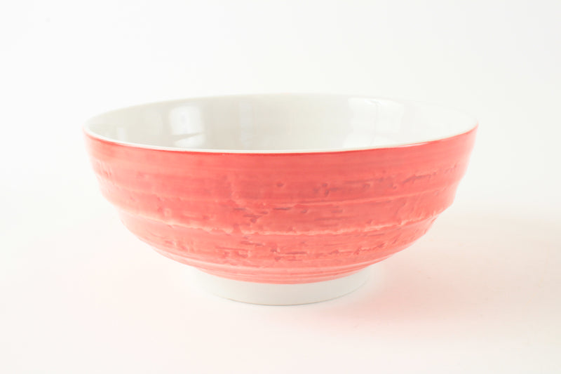 Mino Ware Japanese Ceramic Ramen Bowl with Turnip Design, Made in Japan