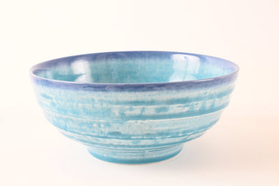 Mino Ware Japanese Ceramic Cyan Blue Large Ramen Donburi Bowl - Made in Japan