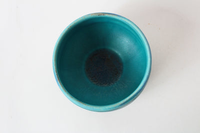 Mino ware Japanese Pottery Tea Ceremony Matcha Bowl Turquoise Blue Crackled