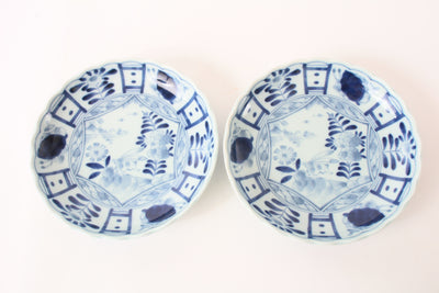 Mino ware Japanese ceramics ladder rabbit plate set of Two