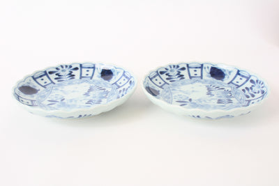 Mino ware Japanese ceramics ladder rabbit plate set of Two