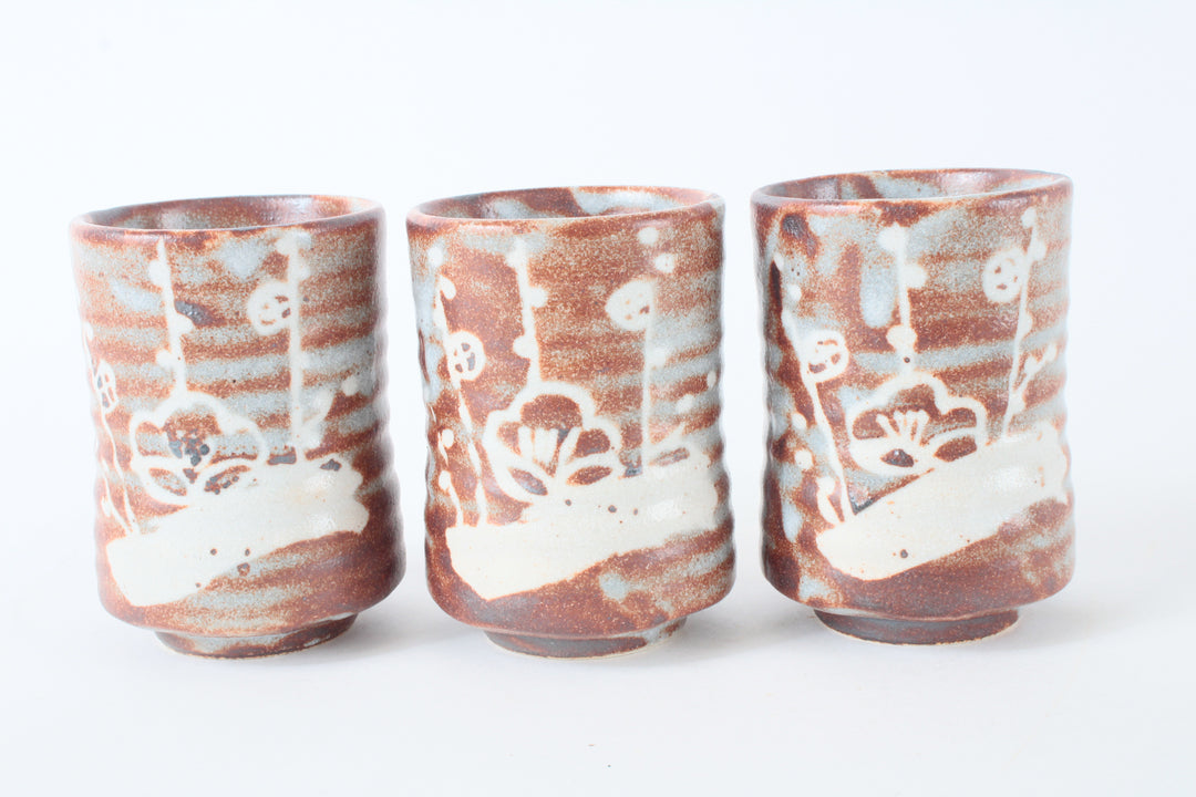 ちゃわん Japanese Ceramic Green Tea Bowl Matcha Chawan Vtg Gray Brown