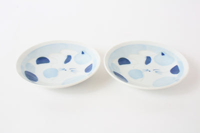 Mino ware Japanese Ceramics Mini Round Plate Set of Two Sleeping Cats Baby Blue made in japan