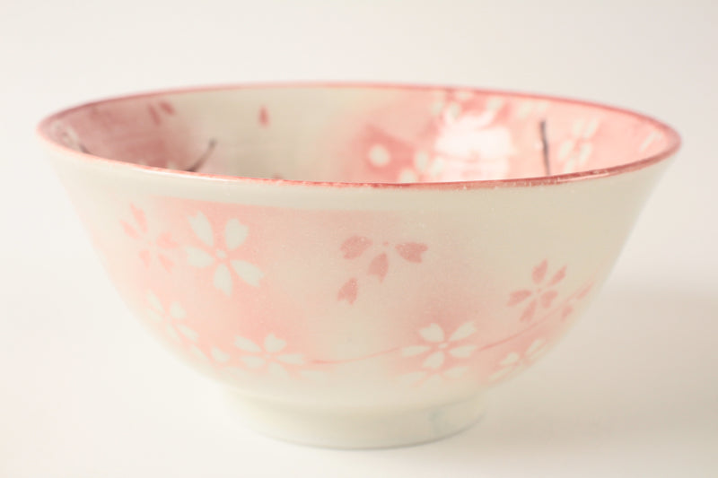 Mino ware Japan Ceramics Large Rice Bowl Sakura Pink made in Japan