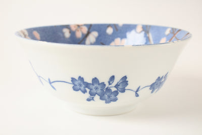 Mino ware Japanese Ceramics Large Rice Bowl  Sakura Blue Made in Japan