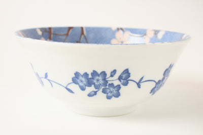 Mino ware Japanese Ceramics Large Rice Bowl  Sakura Blue Made in Japan