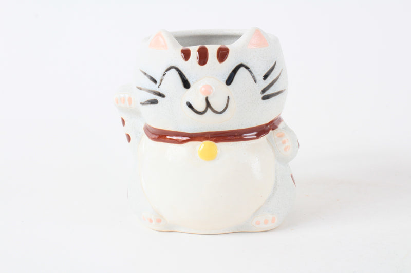 Mino ware Japanese Pottery Mug Cup Manekineko Cat Baby Blue made in Japan