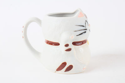 Mino ware Japanese Pottery Mug Cup Manekineko Cat Baby Blue made in Japan