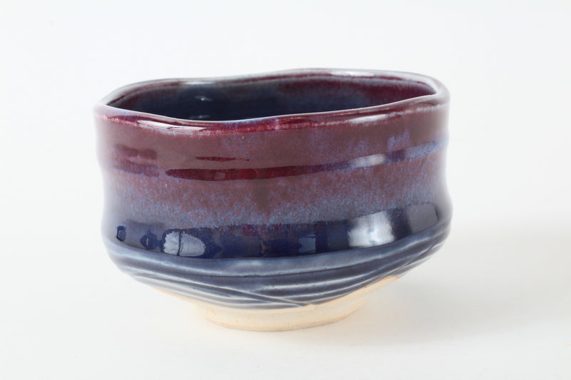 Mino ware Japanese Pottery Tea Ceremony Matcha Bowl Purple Red made in japan